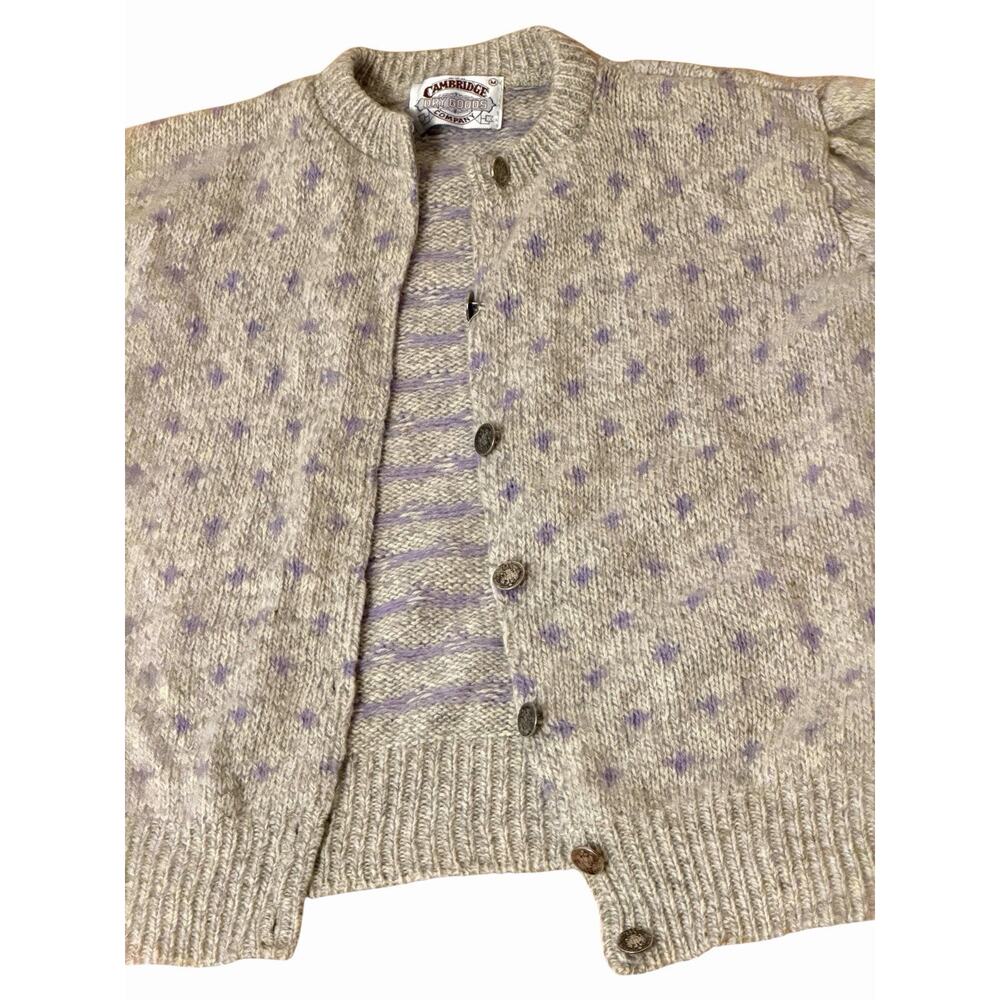 VINTAGE Cambridge Dry Goods Cardigan Sweater Medium Metal Buttons 3492-10 - Picture 5 of 13